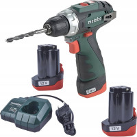 Аккумуляторная дрель-шуруповерт Metabo PowerMaxx BS 12 В, 2х2.0 600984000