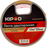Двухсторонняя лента KIPOD на полипропиленовой основе 50мм х 10м 006505001