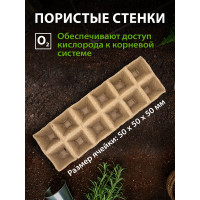Кассета для рассады Без бренда 310х100х50 мм 12 ячеек торфяная 3 шт. 64368