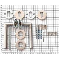 Гарнитур DOORLOCK DL 040/F-55 PZ L-form Rt нерж. сталь, универс. монтаж, розетка 55мм, шпиндель 8мм 73318
