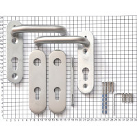 Гарнитур DOORLOCK DL 038KP/F PZ72 U-form Rt нерж. сталь, на короткой накладке, Dlshtift 73301