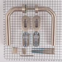 Гарнитур для профильных дверей DOORLOCK DL 040UR/F PZ L-form Rt нерж. сталь, на розетках 73307