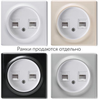 Компьютерная розетка RJ-45 OneKeyElectro, двойная, цвет белый 1E20901300 2172772