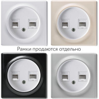 Двойная розетка телефон/компьютер OneKeyElectro RJ11/RJ45 кат.5e, цвет белый 1E20801300 2172771