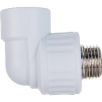 Комбинированный угольник VALFEX PP-R белый, 20х1/2 дюйма НР 10126020 127-0592