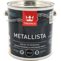 Краска TIKKURILA METALLISTA по ржавчине 3 в 1, глянцевая, черный 2,5л 700011712 203647