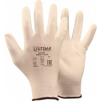 Нейлоновые перчатки  с полиуретановым покрытием ULTIMA WHITE TOUCH белые ULT620/L