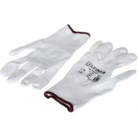 Нейлоновые перчатки с полиуретановым покрытием кончиков пальцев ULTIMA белые ULT620F/L