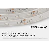 Светодиодная лента в блистере APEYRON, 12В, 4.8Вт/м, smd 3528, 60д/м, IP65, 5м, зеленый 07BL