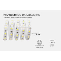 Светодиодная лента APEYRON 24В, 14.4Вт/м, smd5050, 60диодов/м, IP20, 1100Лм/м, холодный белый 309