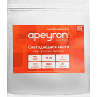 Светодиодная лента APEYRON 12В, 20Вт/м, smd2835, 120д/м, IP20, красный 104