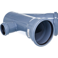 Канализационная одноплоскостная крестовина 110/110/50, 45 градусов, серый 19203