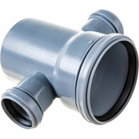 Канализационная одноплоскостная крестовина 110/50/50, 87 градусов, серый 36481