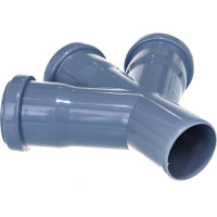 Канализационная одноплоскостная крестовина 50/50/50, 45 градусов, серый 36525