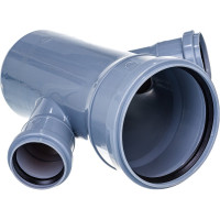 Канализационная одноплоскостная крестовина 110/50/50, 45 градусов, серый 36478