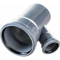 Канализационный тройник RTP D 110х50 мм, 45 град, серый 36573