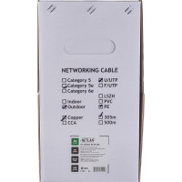Кабель NETLAN U/UTP 4 пары, категория 5e,  внешний, PE до -40C, черный, 305м EC-UU004-5E-PE-BK