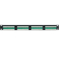 Панель NETLAN 19", 1U, 24 порта, категория 5e, RJ45/8P8C, неэкранированная, черная UEC-URP-24-UD2