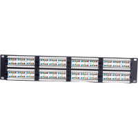 Панель NETLAN 19", 2U, 48 портов, категория 5e, RJ45/8P8C, неэкранированная, черная EC-URP-48-UD2