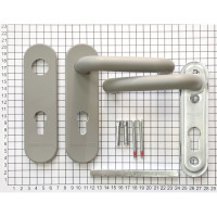 Гарнитур для пожарных дверей DOORLOCK V S38KP/F G PZ72 серия Variant, на короткой накладке, серый, подпружиненная, А=47-75мм 79053