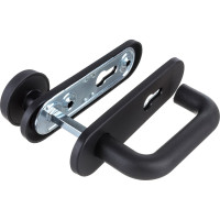 Кноб/нажимная ручка для противопожарных дверей DOORLOCK V S38KP-KNOB/F PZ72 серия Variant, на короткой накладке, черная, А=52-75мм 79054
