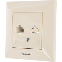 Компьютерная розетка Panasonic RJ45, категория 5е, крем Arkedia 54740 WMTC0404-2BG