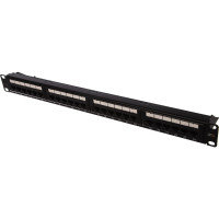 Панель NIKOMAX 19", 1U, 24 порта, категория 6, RJ45/8P8C, неэкранированная, черная NMC-RP24UE2-ES-1U-BK