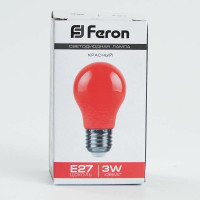 Светодиодная лампа FERON, 230V, E27, LB-375, красный 25924