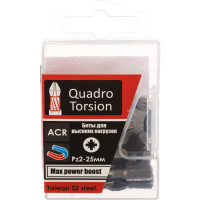 Бита (25 шт; PZ2; 25 мм; 1/4" C6.3) Quadro Torsion 420225