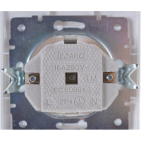 Розетка Lezard MIRA с заземлением, керамика, белый, с серой вставкой 701-0215-122