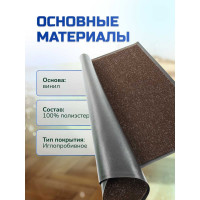 Влаговпитывающий коврик In'Loran 90x150 см., КОМФОРТ, коричневый 20-9152