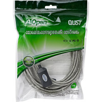 Кабель-адаптер AOpen/Qust USB2.0-repeater, удлинительный активный Am-Af 10м ACU823-10M