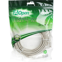 Патчкорд AOpen/Qust литой UTP кат.5е 10м серый ANP511-10M