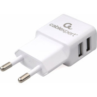 Адаптер питания Cablexpert MP3A-PC-11 100/220V - 5V USB 2 порта 2.1A белый