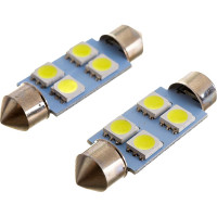 Автолампа SKYWAY диод T11 C5W 12V 4 SMD Блистер c цоколем 1-конт Белая компл. 2 шт. Салон, номер S08201353