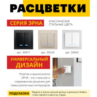 Выключатель STEKKER 2-клавишный с индикатором, 220V, 10А, серия Эрна, белый, PSW10-9002-01 39042