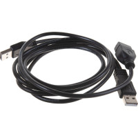 Кабель-удлинитель Cablexpert USB 2.0 Pro, 2xAM/AF, 1.8м, экран, черный, пакет CCP-USB22-AMAF-6