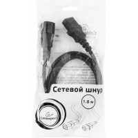Кабель питания Cablexpert системный блок-монитор, C13-C14, 1.8м, 6А, черный, с заземлением PC-189
