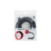 Кабель Cablexpert DisplayPort-HDMI, 20M/19M, 7.5м, черный, экран, пакет CC-DP-HDMI-7.5M