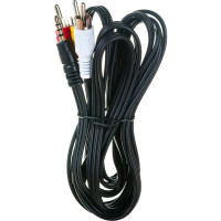 Кабель аудио/видео Cablexpert Jack 3.5(M) 4pin/3xRCA, 2м, черный, пакет CCA-4P2R-2M