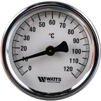 Термометр Watts F+R810 TCM биметаллический, накладной,  63mm, 0-120C 10006504