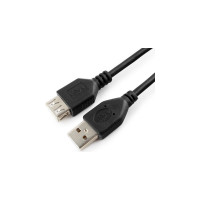 Кабель-удлинитель Cablexpert USB 2.0 Pro, AM/AF, 1.8м, экран, черный CCF-USB2-AMAF-6