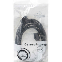 Кабель питания Cablexpert Schuko-C13, 4.5м, 6А, черный, с заземлением PC-186-15
