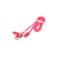 Кабель Cablexpert USB 2.0 AM/microBM 5P - iPhone lightning, 1м, комбо кабель, розовый CC-mAPUSB2pk1m