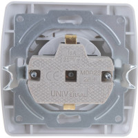 Розетка UNIVersal Маргарита с/з с крышкой, белая М0029
