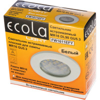 Встраиваемый светильник Ecola Light MR16 DL90 GU5.3 плоский Белый 30x80 /кd74/ FW1611EFY