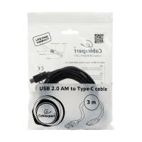Кабель USB Cablexpert, USB2.0, AM/USB, Type-C, 3м, пакет CCP-USB2-AMCM-10