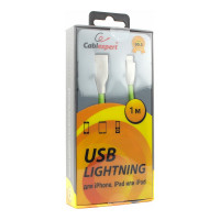 Кабель для Apple Cablexpert AM/Lightning, серия Gold, длина 1м, блистер, зеленый CC-G-APUSB01Gn-1M