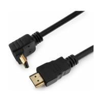 Кабель HDMI Cablexpert 3.0 м v2.0 19M/19M медь, позол.разъемы, экран, угловой разъем черный CC-HDMI490-10