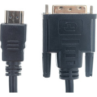 Кабель Cablexpert HDMI-DVI 0.5M 19M/19M single link медь, позол.разъемы, экран, черный CC-HDMI-DVI-0.5М
